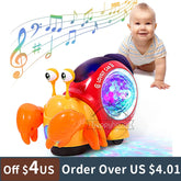 Krabbelndes Krabben-Babyspielzeug mit Musik-LED-Licht